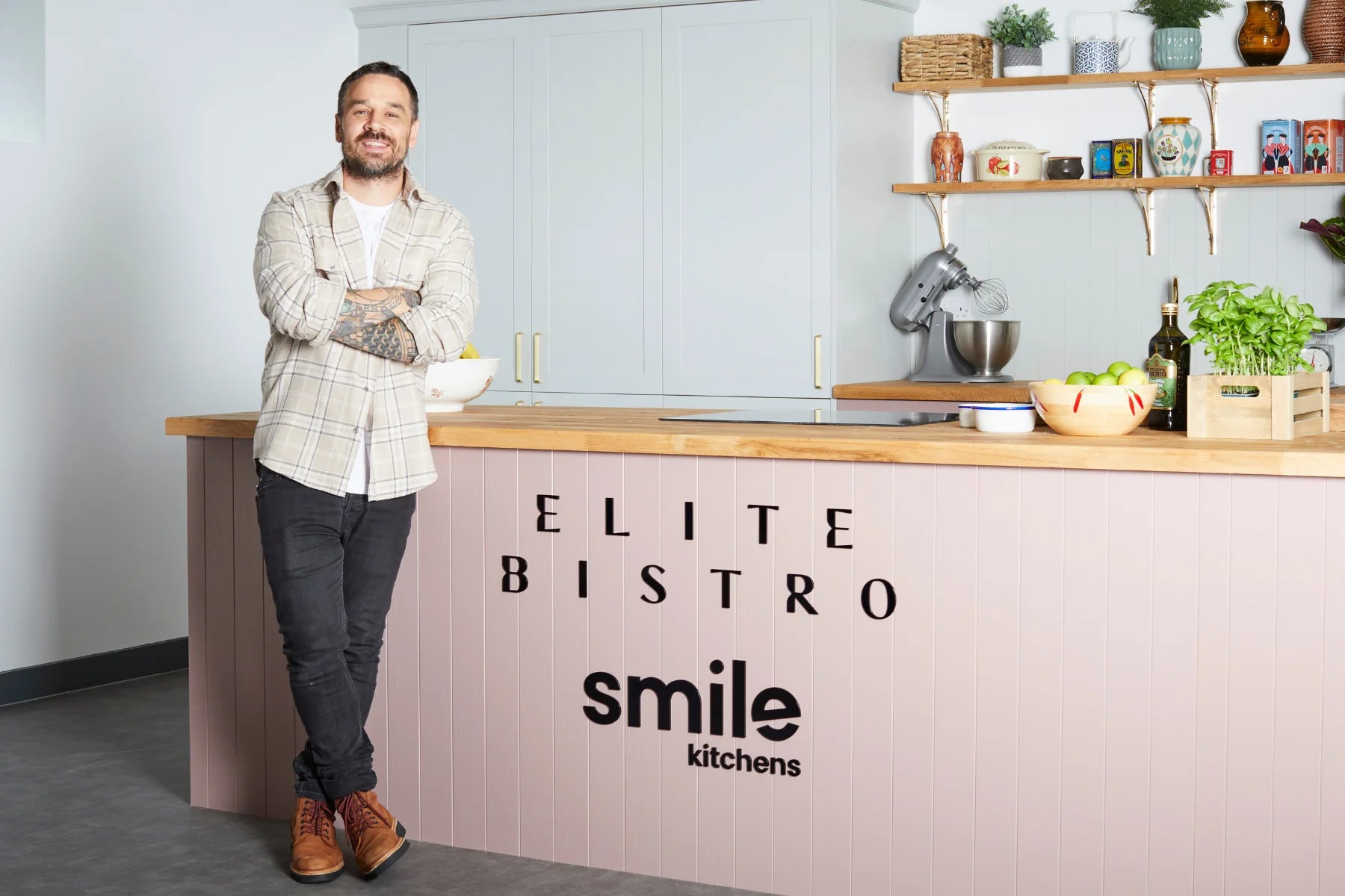 Load video: Gary usher in our test kitchen studio by Smile Kitchens.